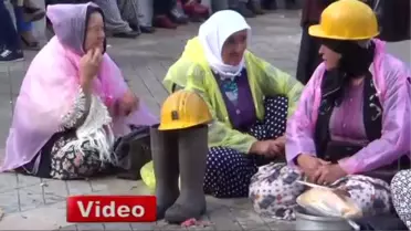 Zonguldak'ta Madenci Eşleri de Eyleme Katıldı