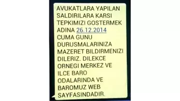 Barodan Avukatlara 'Yarın Duruşmalara Katılmayın' Çağrısı