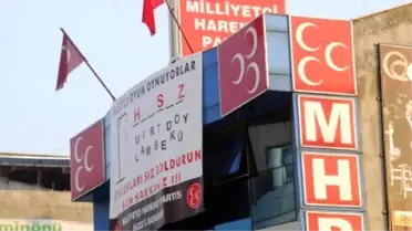 Düzce'de MHP Binasına İlginç Pankart