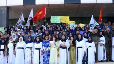İdil'de İç Güvenlik Yasasına Kıyafetli Protesto