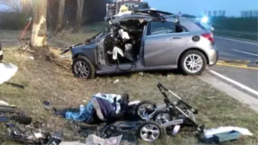 Almanya'daki Kazada 2 Kişi Öldü, Arka Koltuktaki Bebek Yara Almadan Kurtulduı