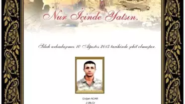 Genelkurmay Başkanı Orgeneral Özel, Şehit Er Acar İçin Başsağlığı Diledi