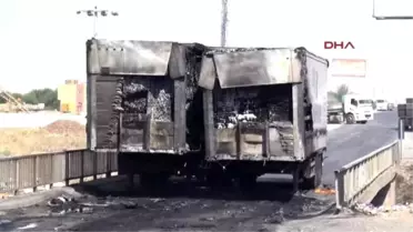Silopi'de Yol Kesen PKK 2 Tır'ı Yaktı