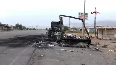 Silopi - Pkk, Silopi'de 5 Tır'ı Yaktı