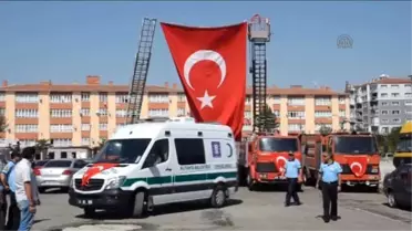 Çatı Yangınında Yaralanan ve Hastanede Yaşamını Yitiren İtfaiye Eri İçin Tören Düzenlendi