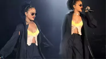 Rihanna Kıyafetiyle Geceye Damga Vurdu