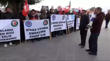 Sivas'ta Protestocu İşçilerle Polis Arasında Arbede