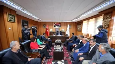 Muhtarlar Konfederasyonu Genel Başkanı Akdeniz'den, Başkan Kutlu'ya Ziyaret