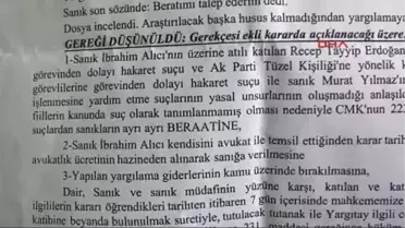 Osmaniye Erdoğan'a Hakaretten Yargılanan Alıcı Beraat Etti