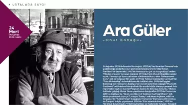 Ünlü Fotoğraf Sanatçısı Ara Güler'e Saygı Gecesi Düzenlenecek