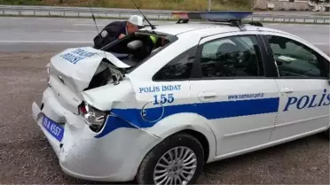 Polis Otosuna Tır Çarptı: 2 Polis Yaralı