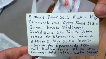 Fatsa'da 112 Ekibini Duygulandıran Not