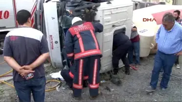 Kağıthane'de Beton Mikseri Devrildi 1 Yaralı