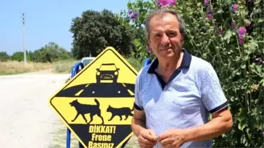 İnsan ve Hayvanlar İçin Özel Tabela Yaptırdı