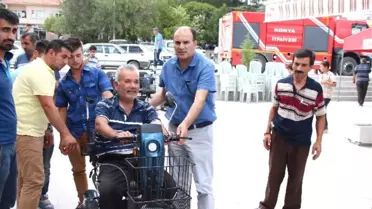 Yunak'ta 10 Engelliye Akülü Tekerlekli Sandalye