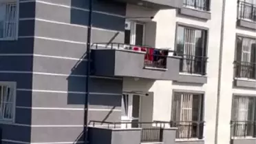 3'üncü Kattan Atlayan Kadın ve Onu Tutmaya Çalışan Görevli Yaralandı