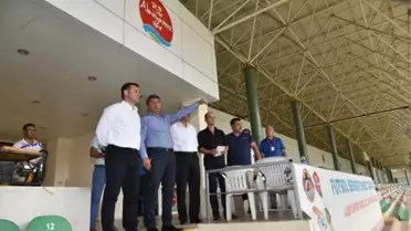 Başkan Yücel'den Oba Stadyumu'nda İnceleme