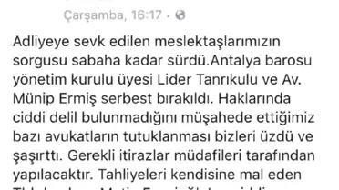 Adana Barosu Başkanı Bacanlı'dan, Feyzioğlu'na Tepki