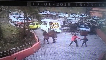 Ağacın Okulun Girişine Devrilme Anı Güvenlik Kamerasında