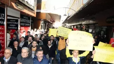 Gaziantep'te Halep Çarşısı Esnafından Yıkım Kararına Protesto