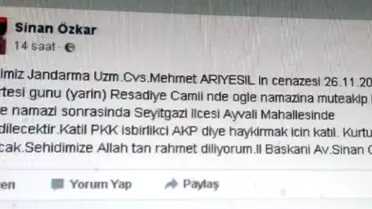 Eskişehir'de CHP İl Başkanı'nın Tepki Çeken Şehit Cenazesi Paylaşımı (2)