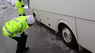 Bolu Dağı'nda Kış Lastiği Denetimi