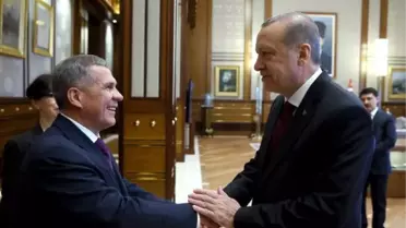 Cumhurbaşkanı Erdoğan, Tataristan Cumhurbaşkanı Rüstem Minnihanov ile Görüştü