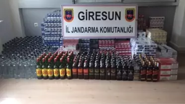 Giresun'da Sigara ve İçki Kaçakçılığı Operasyonu