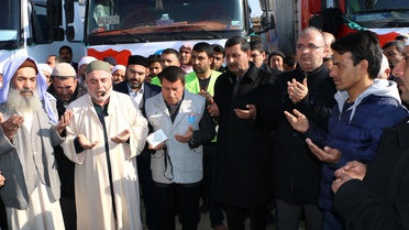 Harran'dan Halep'e insani yardım taşıyan 3 TIR daha yola çıktı