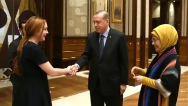 Cumhurbaşkanı Erdoğan, ABD'li Ünlü Oyuncu Lindsay Lohan'ı Kabul Etti