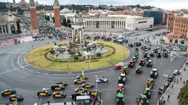 Barcelona'da Çiftçilerden Eylem