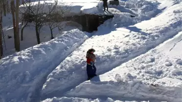 Erzurum'da Bir Ev ve Ahır Kar Altında Kaldı