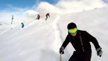 Rize'li Köylülerden, Ustaları Kıskandıracak Snowboard Gösterisi