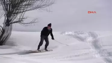 Rizede Tahtayla Kayan Köylüler Snowboard Ustası Oldu