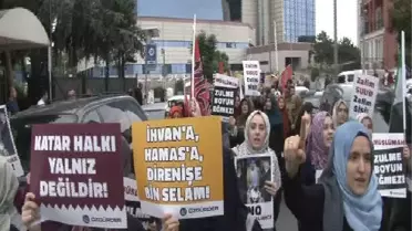 Suudi Arabistan Başkonsolosluğu Önünde 'Katar' Protestosu