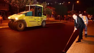 Asfalt Çalışmaları Gece, Gündüz Devam Ediyor