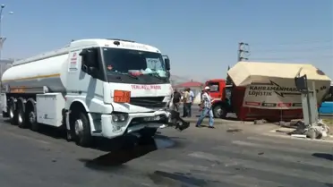 Tankerle Kamyonet Çarpıştı: 2 Yaralı