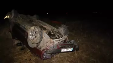 Otomobil Şarampole Devrildi: 1 Ölü, 3 Yaralı