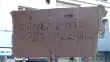 PTT'de Kendisine Sıra Gelmeyen Fırıncı, Tek Kişilik Eylem Yaptı