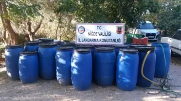Niğde'de Bin 600 Litre Kaçak Şarap Ele Geçirildi