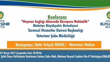 Hayvan Sağlığı Alanında Koruyucu Hekimlik' Konferansı Verilecek
