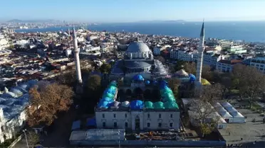 Restorasyonu Süren Beyazıt Camii'nin Son Durumu Havadan Görüntülendi