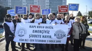 Şiddete Uğrayan Zabıta Personeli İçin İbb Önünde Eylem