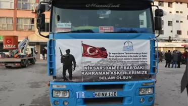 El-Bab'daki Komandolara 1 Tır Su Gönderildi