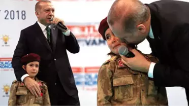 Kongrede Duygulandıran Kare! Bordo Bereli Küçük Kızı Gören Erdoğan, Hemen Yanına Çağırdı