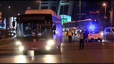Özel Halk Otobüsü İşletmecilerinden 15 Temmuz Şehitler Köprüsü Çıkışında Eylem