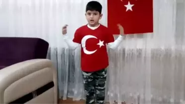 Okuma Yazma Bilmeyen Çocuk İstiklal Marşını Okudu, Afrin'e Selam Gönderdi