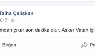 Şehidin 'Asker Vatan İçin Ölür' Paylaşımı