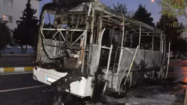 Aydın'da Halk Otobüsü Yandı