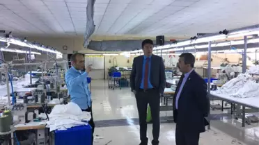 Kaymakam Temurci ve Başkan Erdoğan Tekstil Fabrikasını Ziyaret Etti